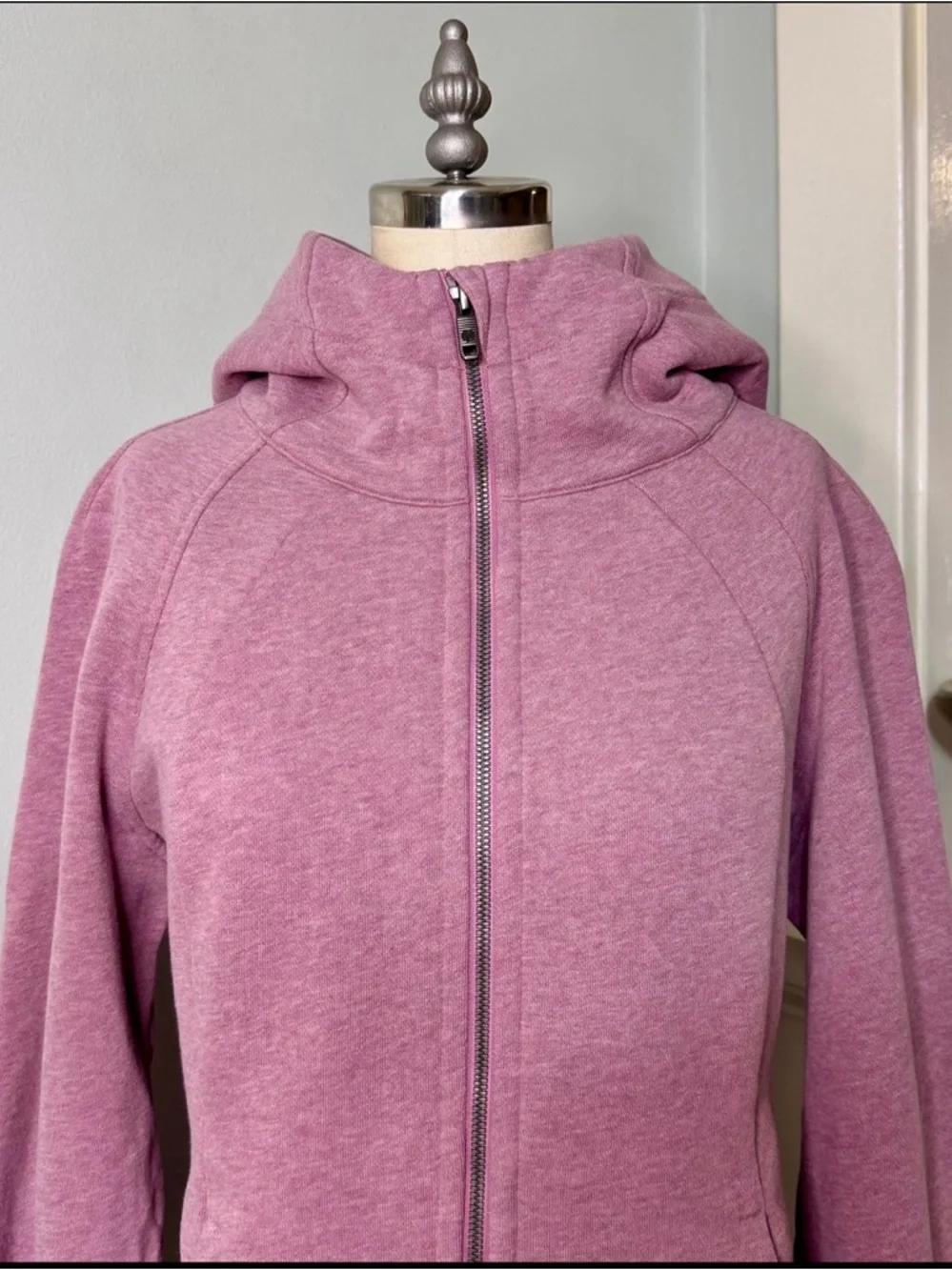 Lululemon Scuba Hoodie Jacket Light Cotton Fleece Heathered Velvet Dust Size 10
